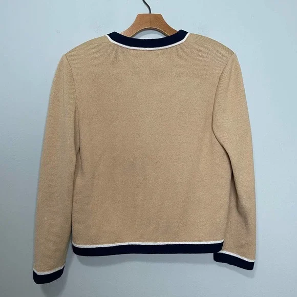 Vintage St. John Embroidered Long Sleeve Button Up Cardigan Brown 10 - Picture 2 of 7